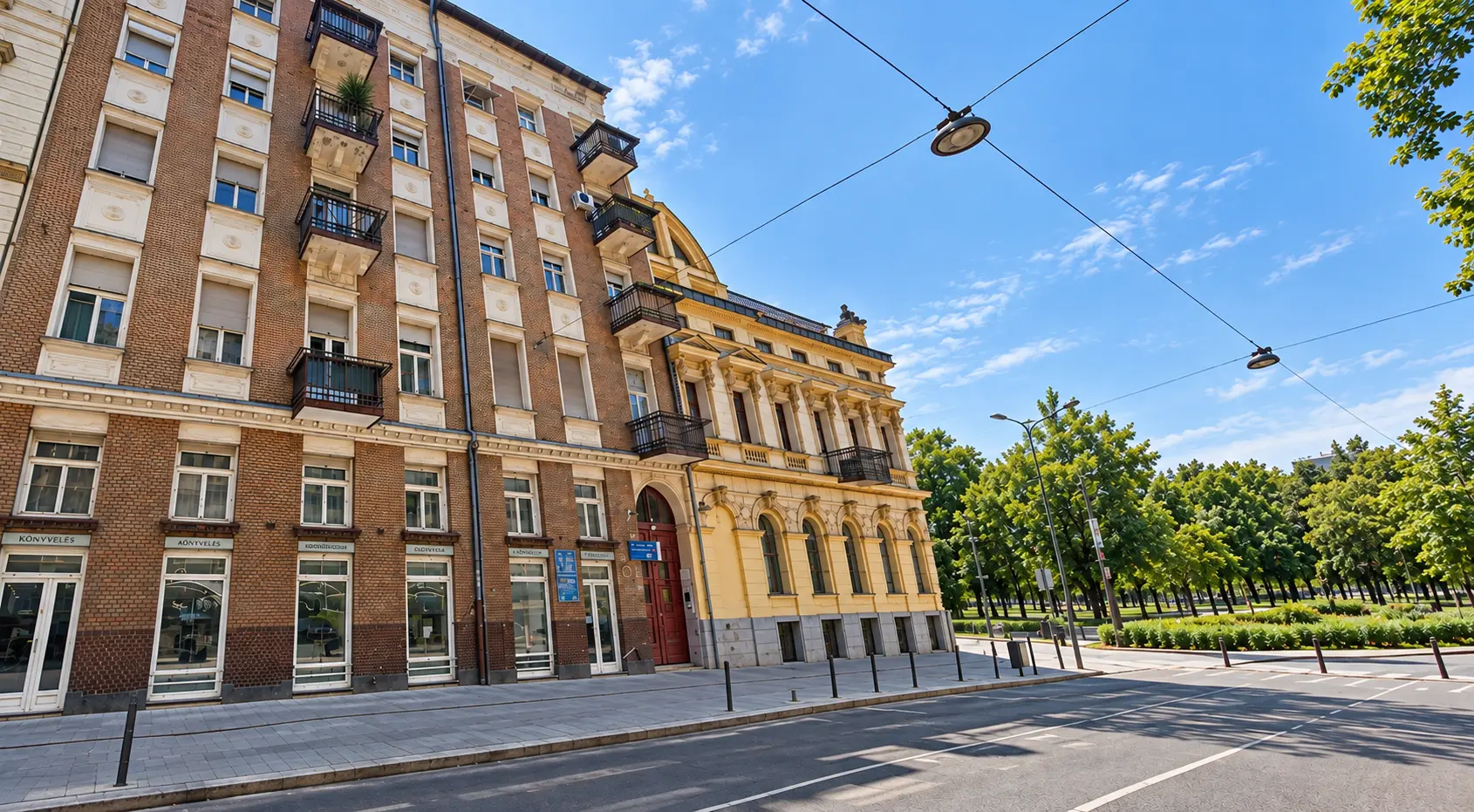 Historic apartment building near II. János Pál pápa tér in Budapest